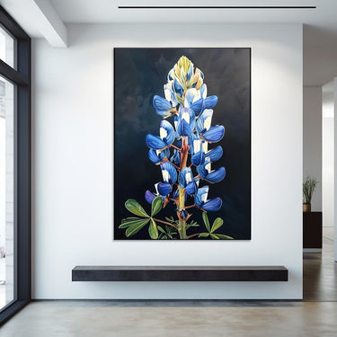Blue Flower Painting on Canvas